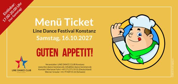 Menü Ticket Abendessen Samstag Line Dance Festival 2027