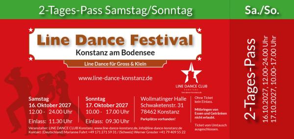 2 Tages Pass Sa und So Line Dance Konstanz 2027